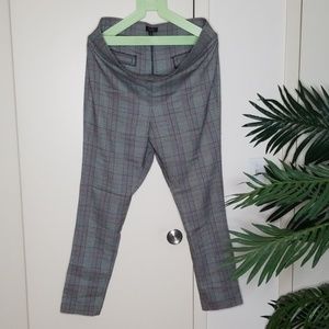 Plaid Skinny Leg Pants